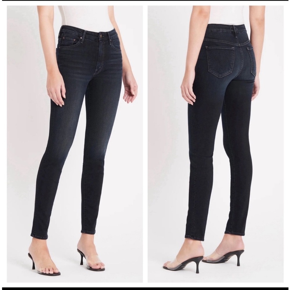 Mother The Looker Skinny Jeans Coffee Tea or Me Dark Wash 26 Designer Denim Chic